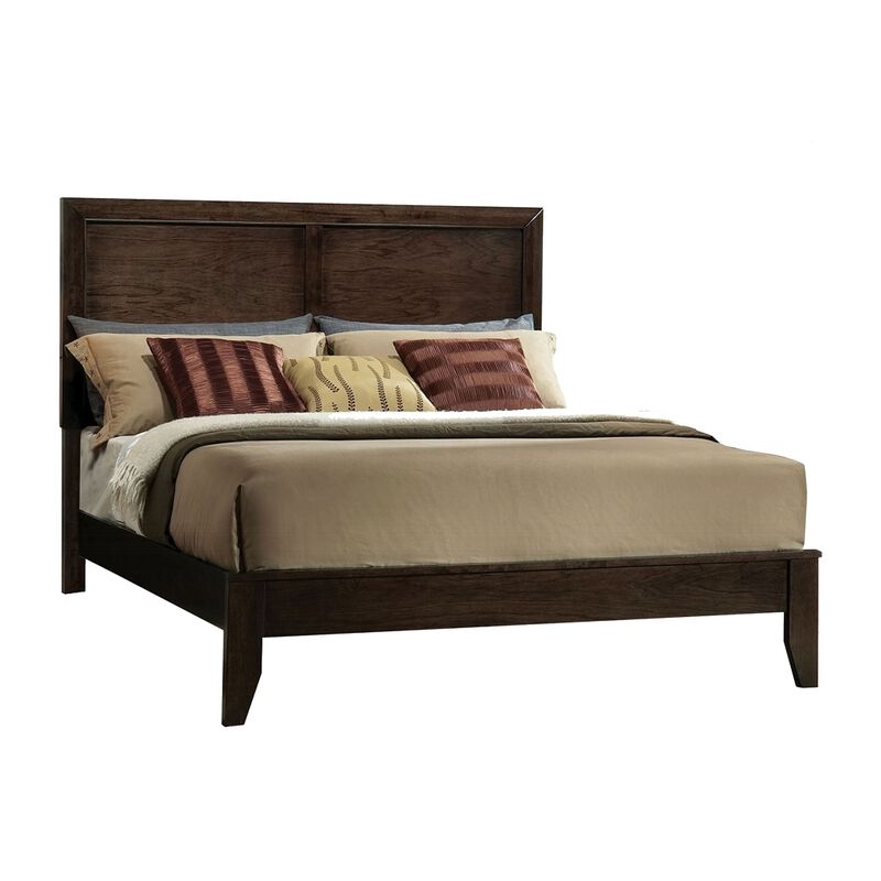 Queen Size Bedroom Set, Brown Finish, 2-Piece Set with Bed and Nightstand image number 2