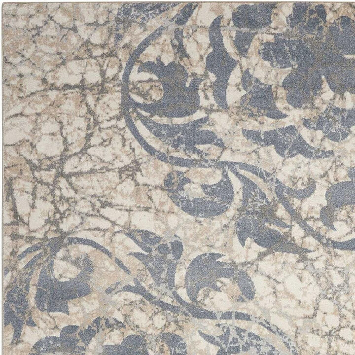 HomeRoots Floral Distressed Non Skid Runner Rug