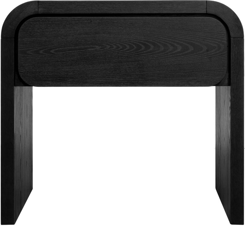 Elora One Drawer Nightstand in Jet Black Ash