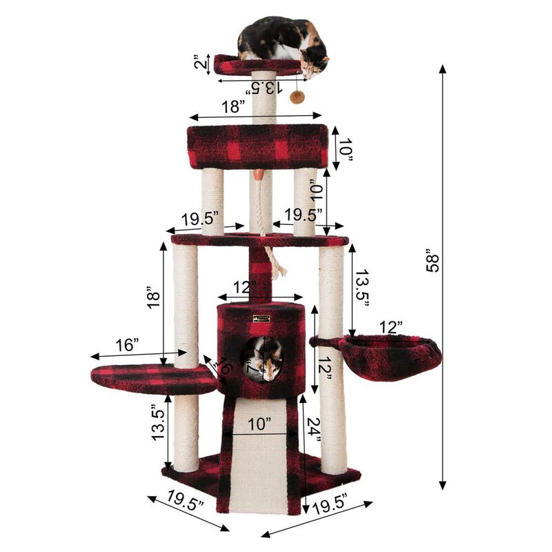 Armarkat Classic Real Wood Cat Tree Four Levels
