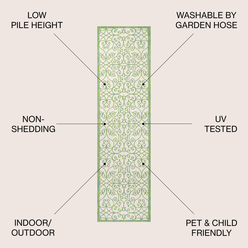 Madrid Vintage Filigree Textured Weave Indoor/Outdoor Area Rug