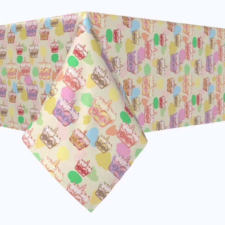 Fabric Textile Products, Inc. Square Tablecloth, 100% Polyester, Happy Easter Retro Cake