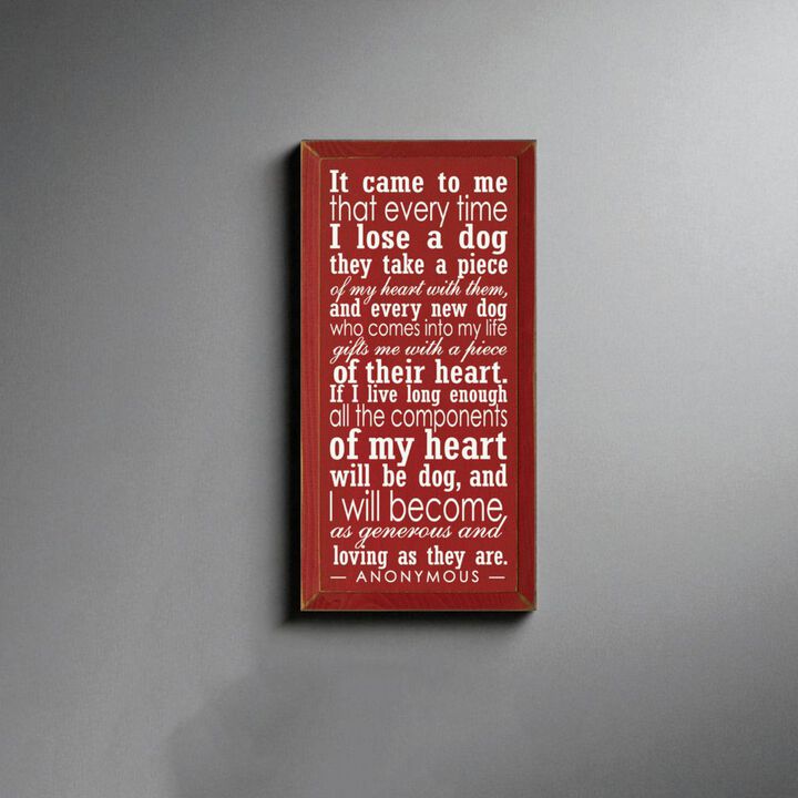 Dog Lover Memorial Wood Sign Every Time I Lose a Dog Rustic Hanging Wall Plaque