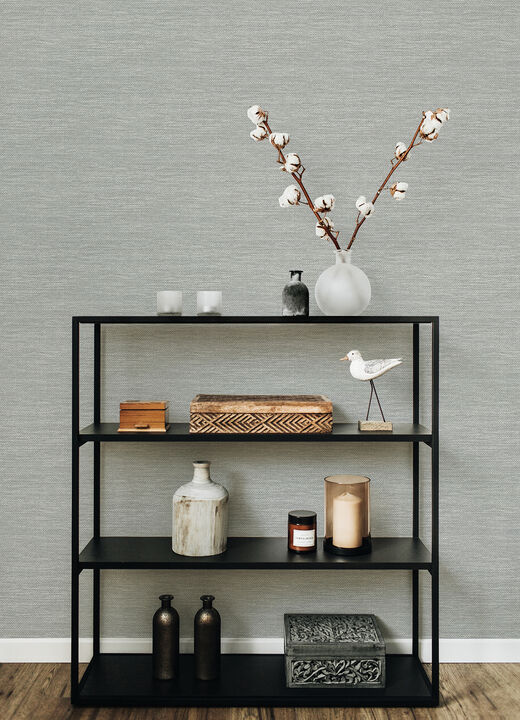 Malin Light Grey Faux Grasscloth Wallpaper (Set of 2)