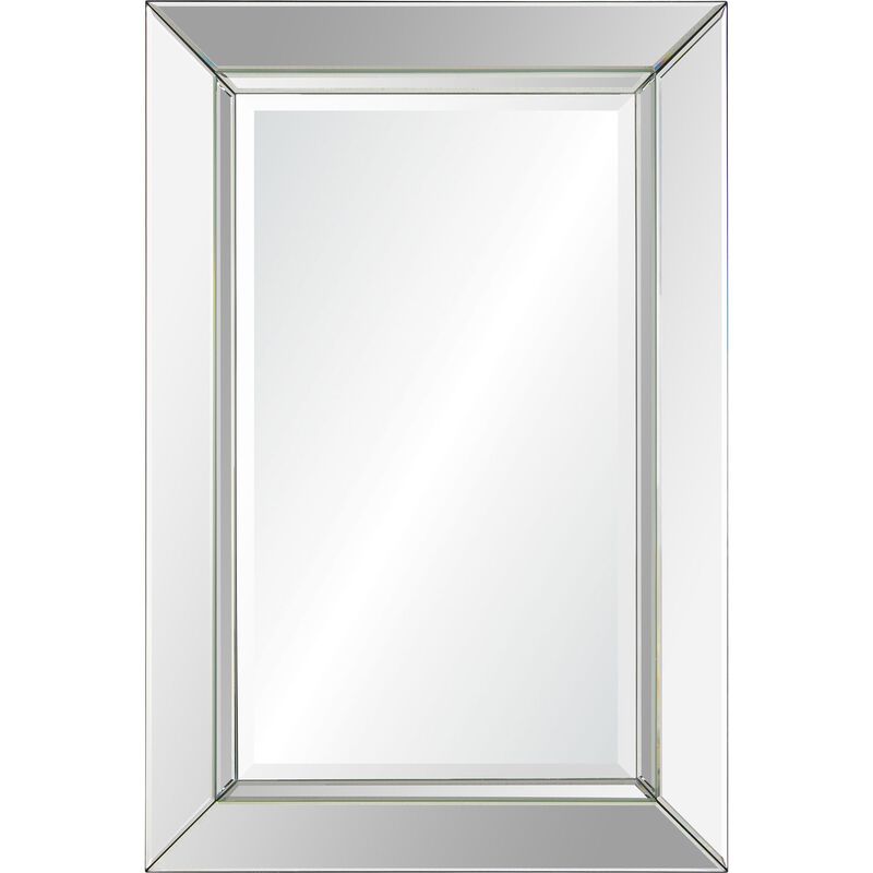 35" Clear Sleek Framed Rectangular Wall Mirror