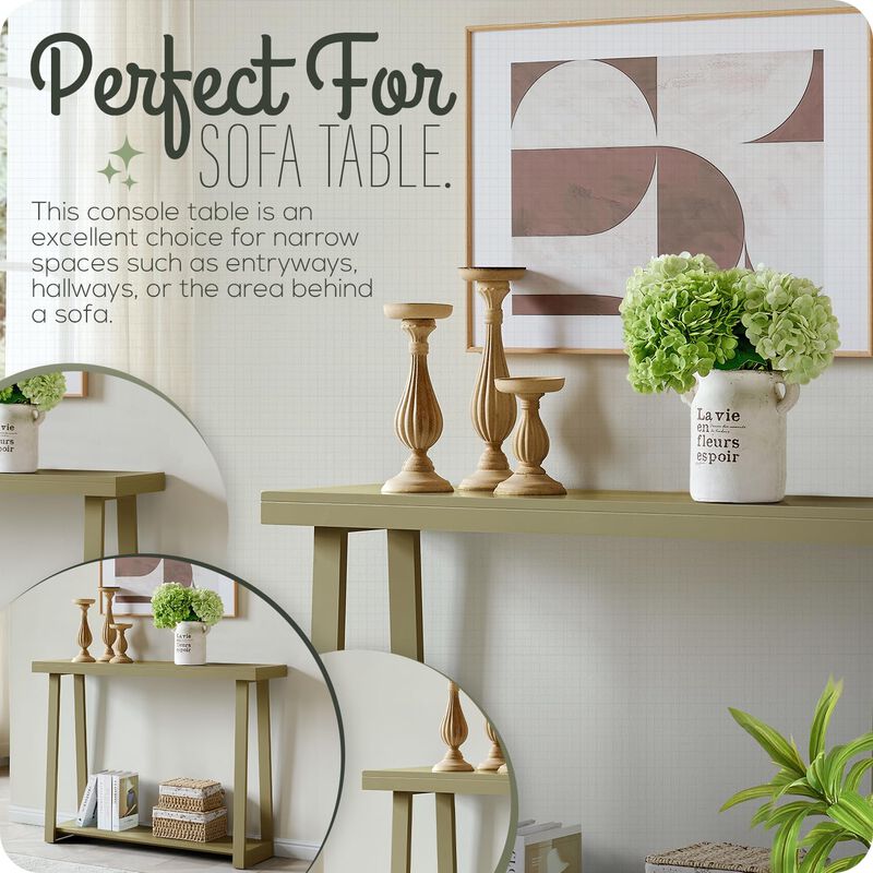 Kings Brand Furniture Emma Narrow Console Table with Lower Shelf Perfect for Sofa Table