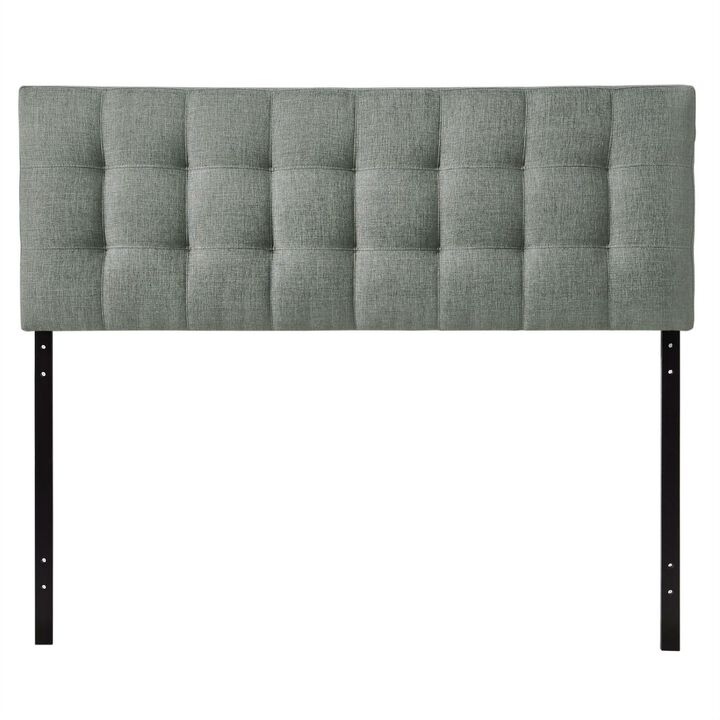Hivvago King size Grey Fabric Upholstered Headboard with Modern Tufting
