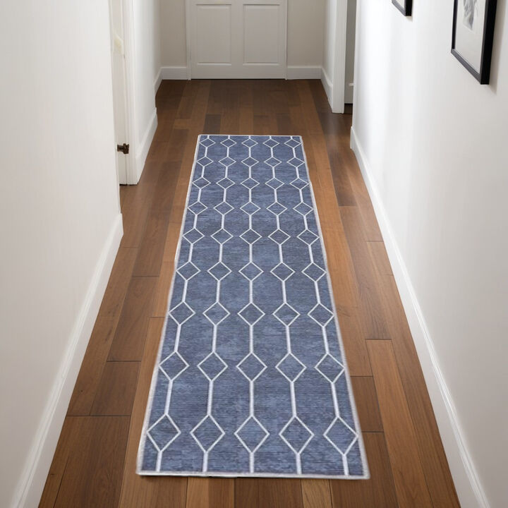 HomeRoots Geometric Washable Runner Rug