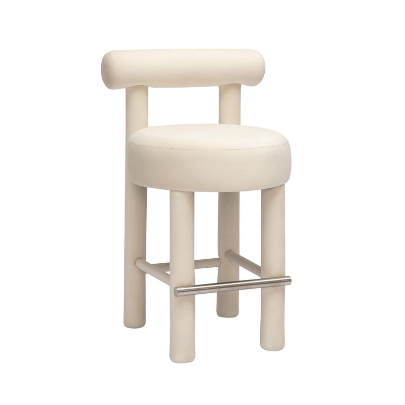 Casafoyer Carmel Cream Velvet Counter Stool image number 0