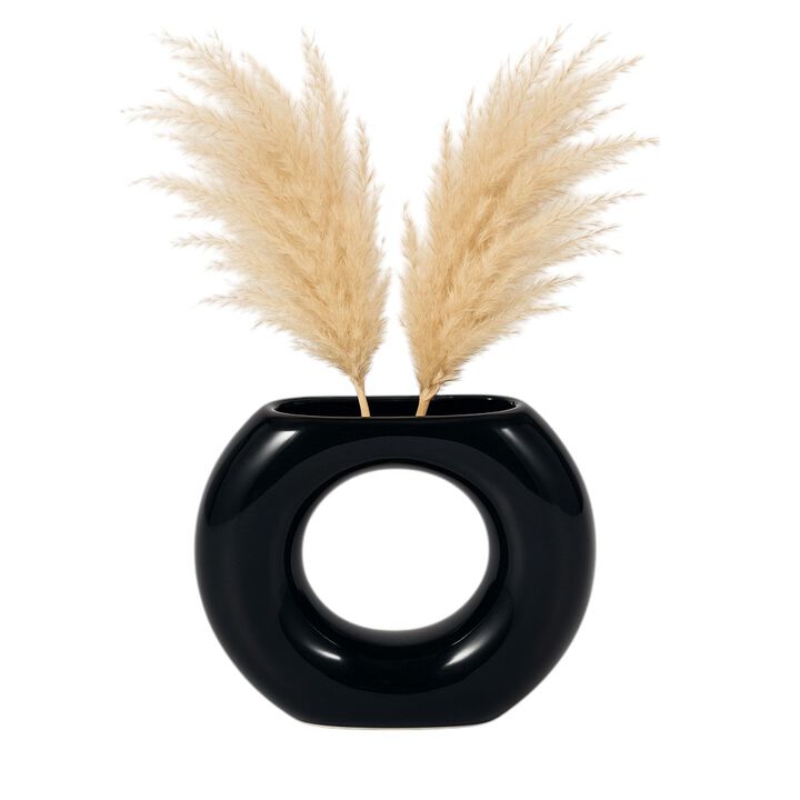 Cer, 5" Donut Vase, Navy