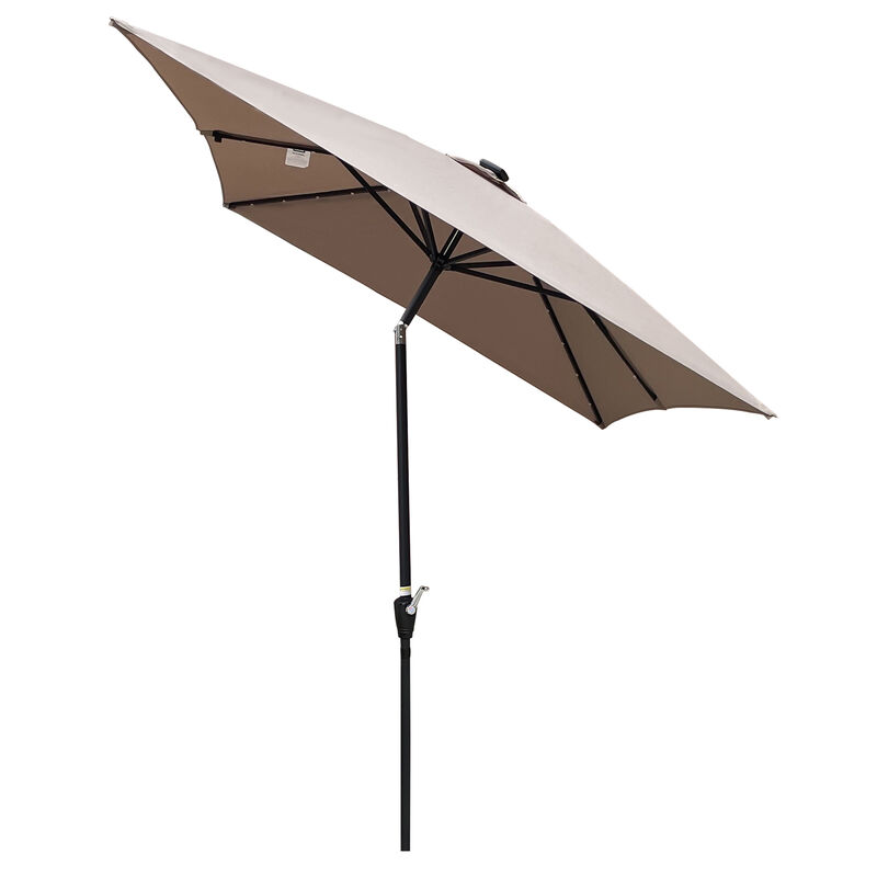 Streamdale Solar Lighted Patio Umbrella with Crank (10' x 6.5')