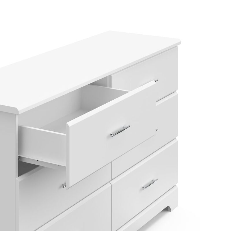 Storkcraft Brookside 6 Drawer Double Dresser (White) – GREENGUARD Gold Certified