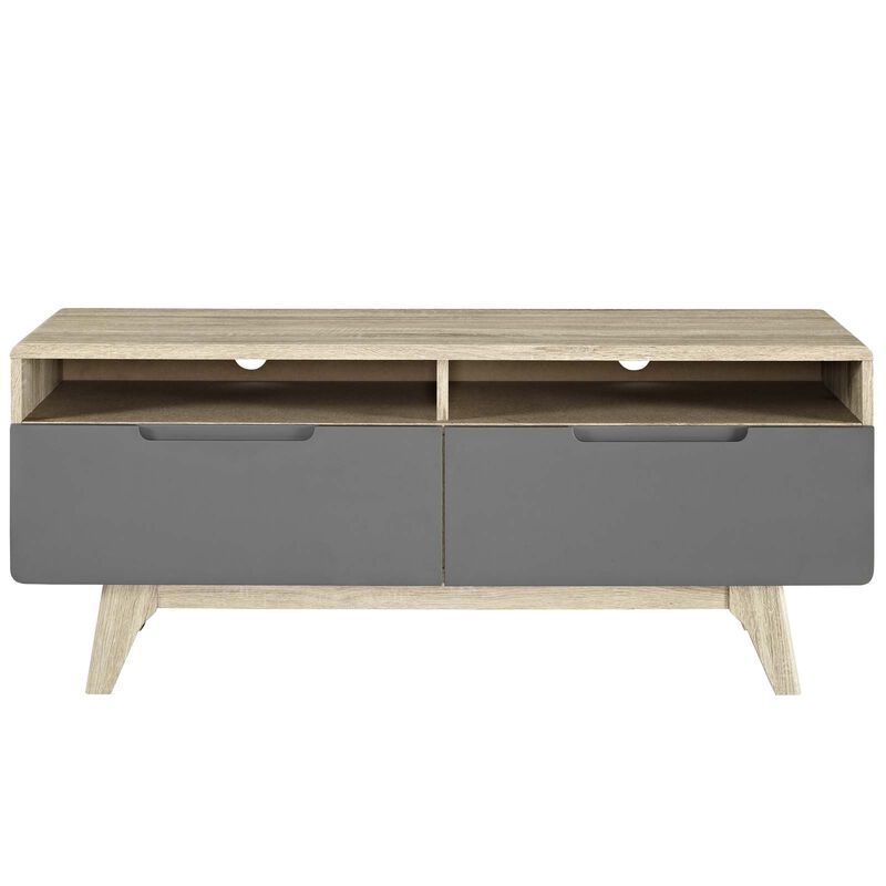 Modway Origin Mid-Century Modern 47 Inch TV Stand in Natural Gray image number 3