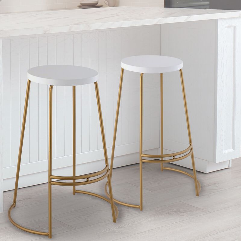 Hula 28.75" Modern Designer Iron Curved Backless Bar Stool