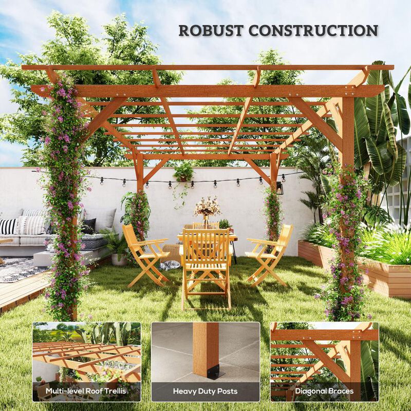 Hivvago 10x13 Outdoor Pergola Gazebo for Garden image number 5