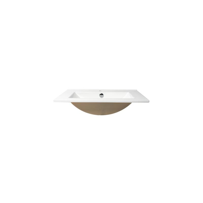 ALFI brand White 25 Rectangular Drop In Ceramic Sink with Faucet Hole