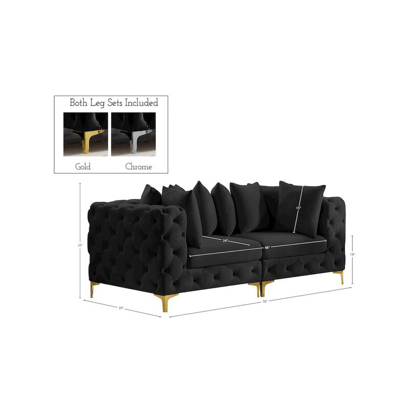 Meridian Furniture Tremblay Black Velvet Modular Sofa