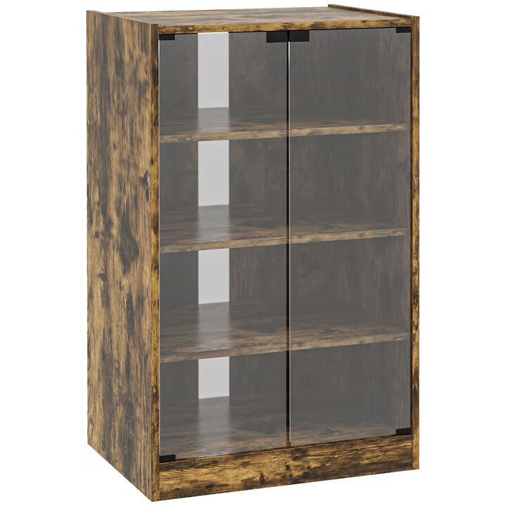 Storage Cabinet with Glass Display &ndash; Multi-Purpose Organizer for Home & Office