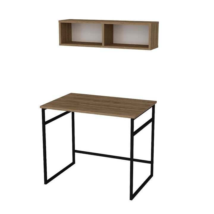 Decorotika Gama Computer Desk-Oud Oak & Black