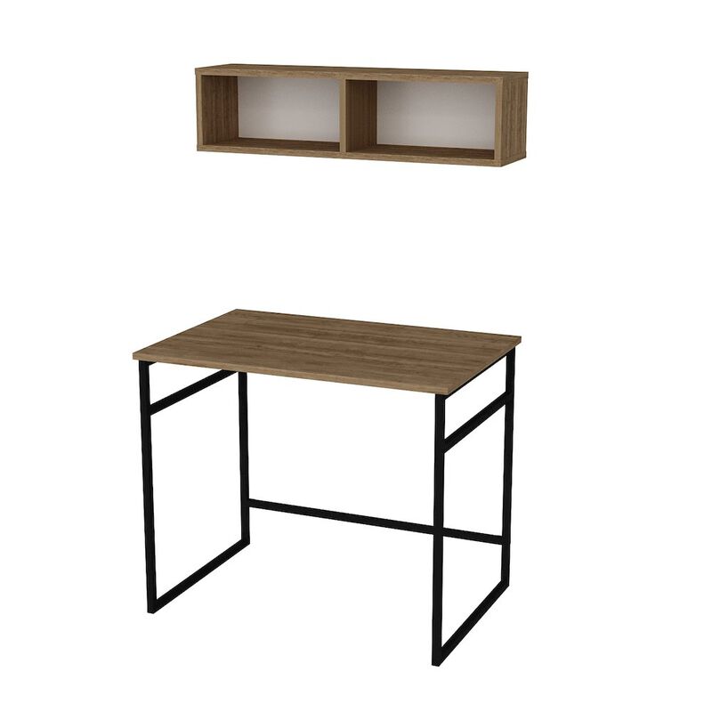 Decorotika Gama Computer Desk-Oud Oak & Black