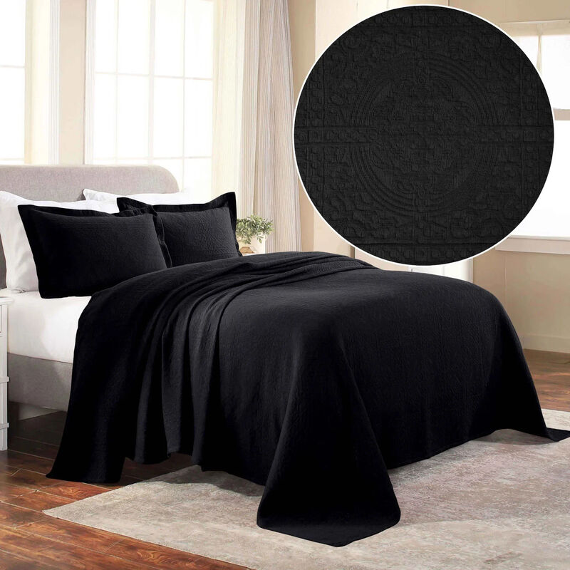 Lightweight Cotton Matelasse Bedspread and Shams Set for Bedroom image number 1
