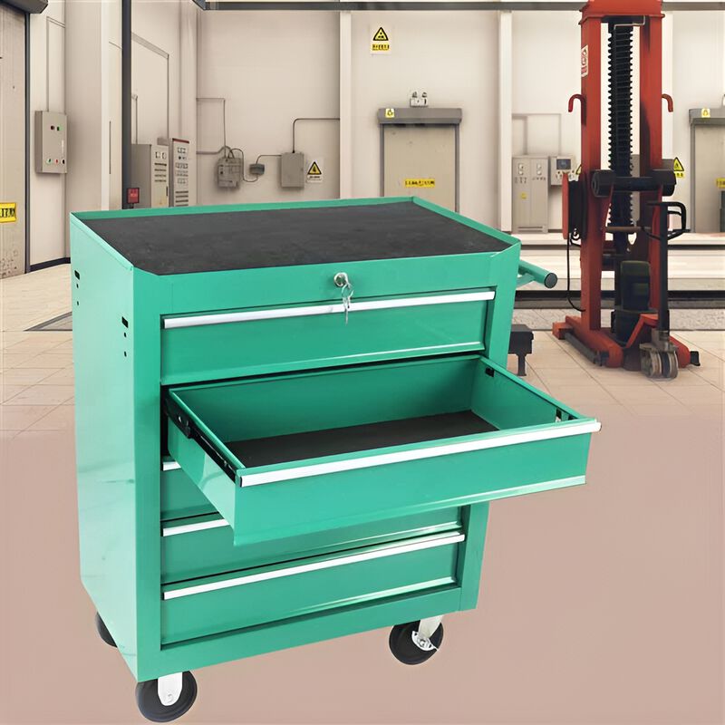 5-Drawer Multifunctional Tool Cart with Wheels for Mobile Garage & Workshop Storage