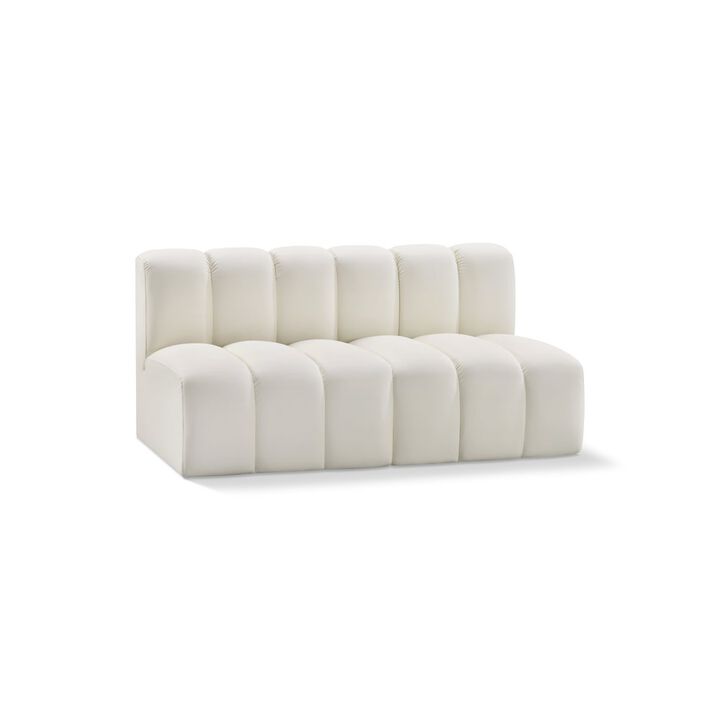 Meridian Furniture Arc Cream Vegan Leather Modular Sofa