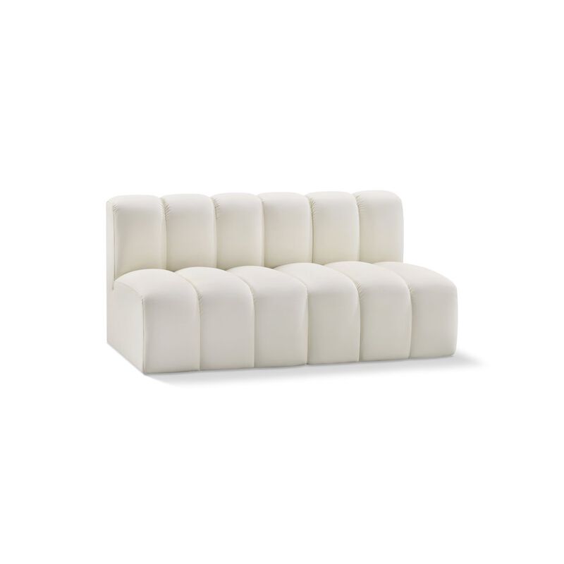 Meridian Furniture Arc Cream Vegan Leather Modular Sofa