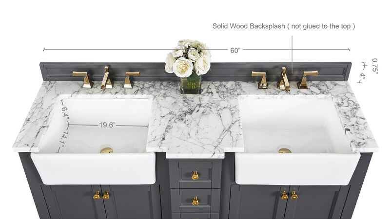Adeline 60 in. Bath Vanity Set image number 7