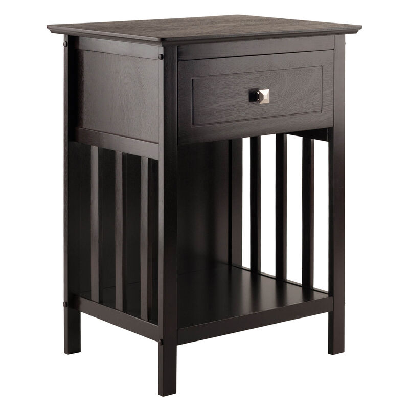 Winsome Solid Composite Wood Marcel Accent Table in Dark Coffee Finish image number 1