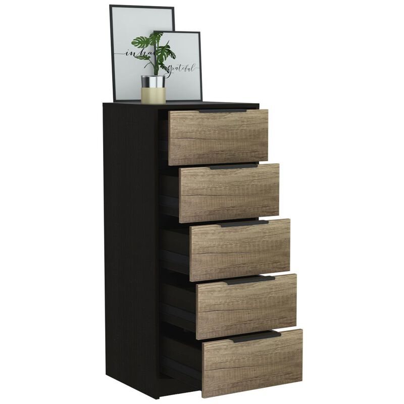Egeo 5 Drawer Dresser Black Wengue