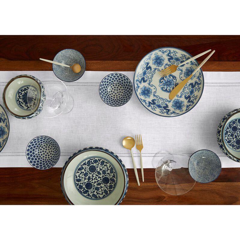 Solino Home 100% Pure Linen Table Runner - Linen Double Hemstitch