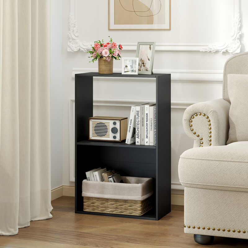 Freestanding 3-Tier Bookshelf with Open Storage Compartments image number 1