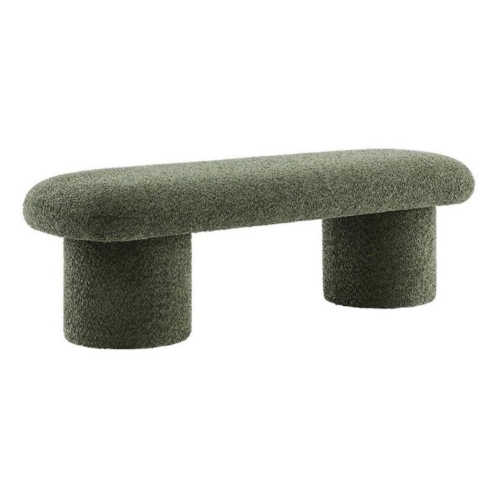 Modway Orla Chenille Upholstered Bench in Cream