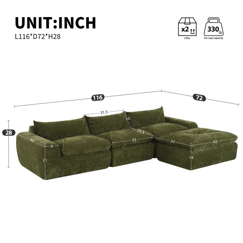 Neltaf Compressed Sectional Sofa image number 9