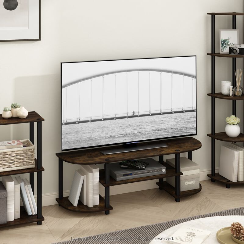 Furinno Furinno Turn-S-Tube Wide TV Entertainment Center, Amber Pine/Black