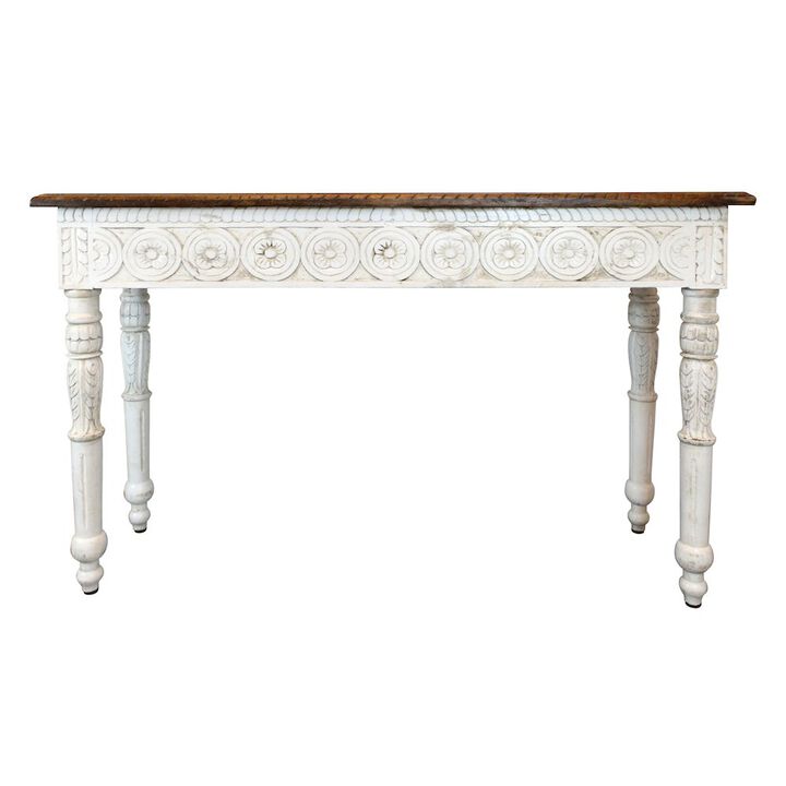 Alex Hamilton Bay Hand-Carved Console Table