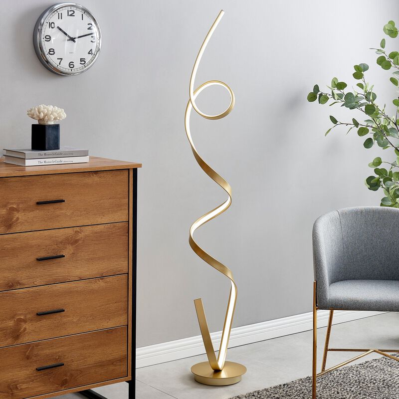 Amsterdam Floor Lamp White Metal Dimmable Integrated LED