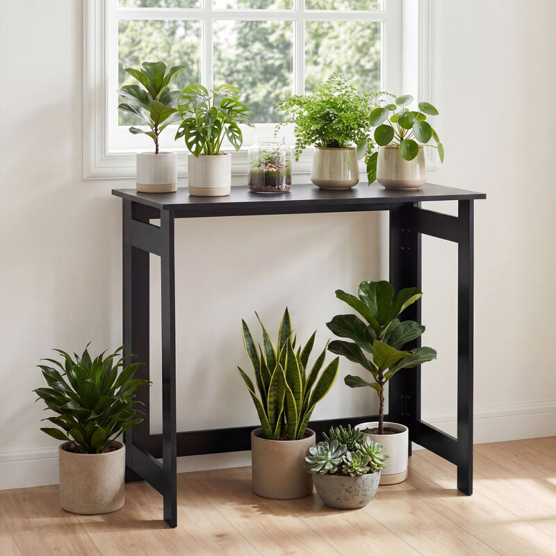 Narrow Folding Console Table with Collapsible Legs for Small Spaces image number 6