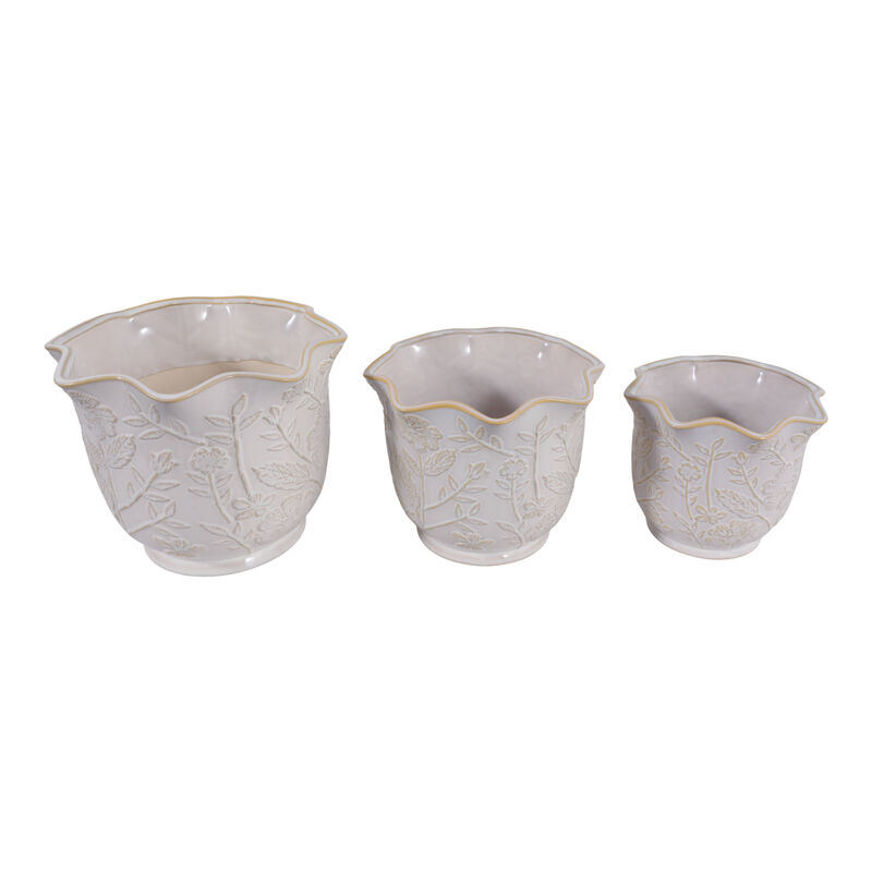 S/3 Wildflower Ruffle Planters image number 4