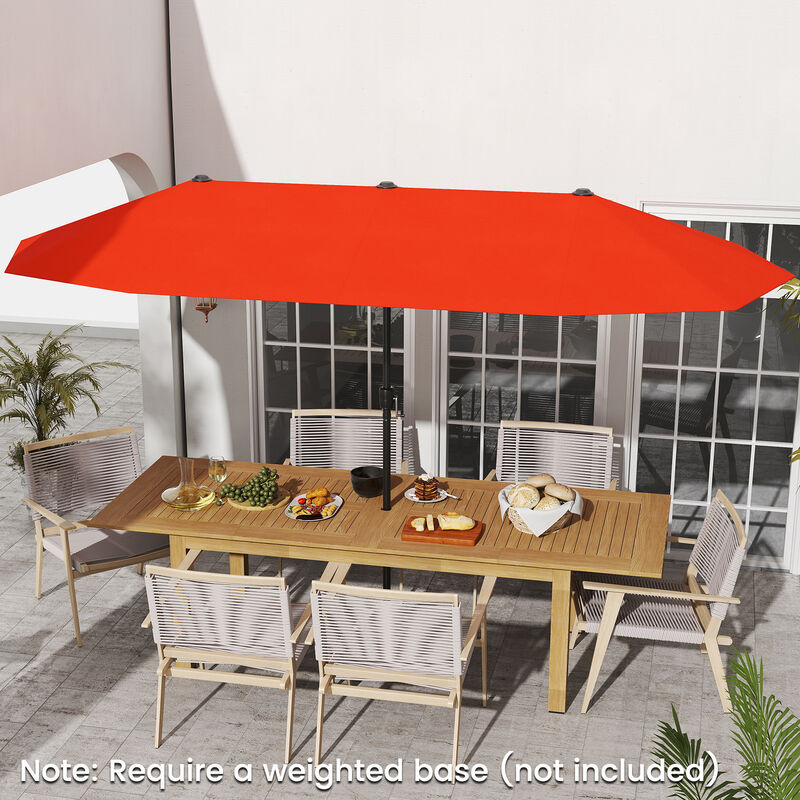 Patio Umbrella Outdoor Double-Sided Table Market Umbrella with Crank Handle