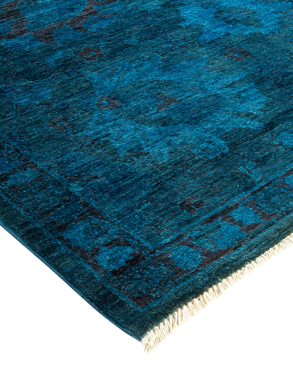 Fine Vibrance, One-of-a-Kind Hand-Knotted Area Rug  - Blue, 9' 3" x 11' 10"