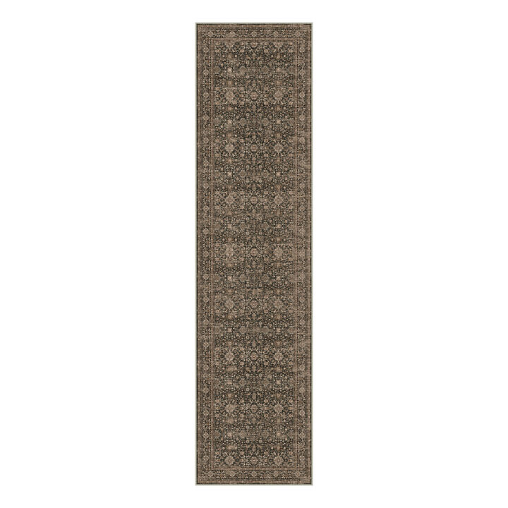 HomeRoots Floral Medallion Washable Runner Rug