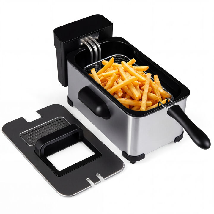 Electric Deep Fryer with Touchscreen Controls 1700W Power and Enamel Oil Tank