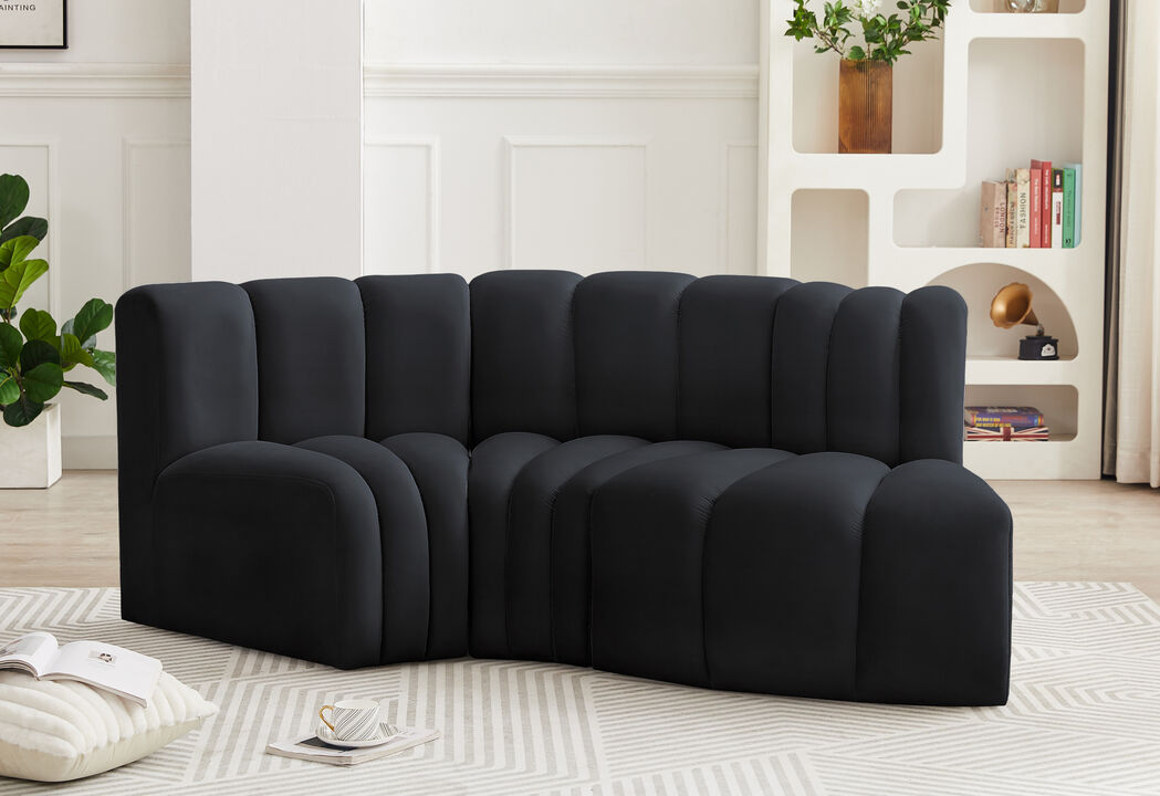 Meridian Furniture Arc Black Velvet Modular Sofa