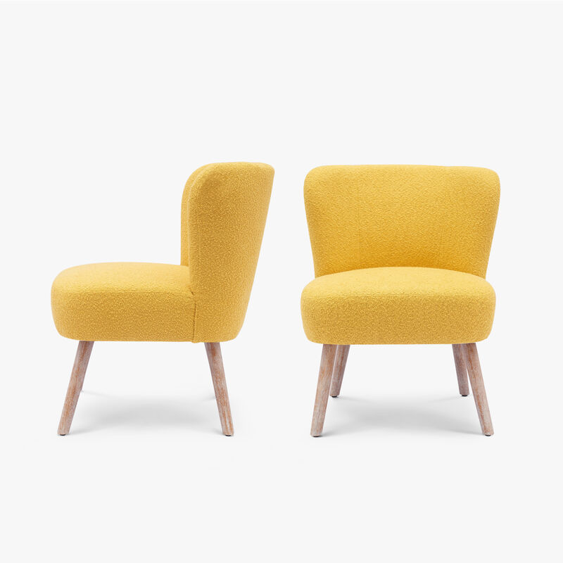 WestinTrends 25" Wide Upholstered Boucle Accent Chairs Set of Two image number 2
