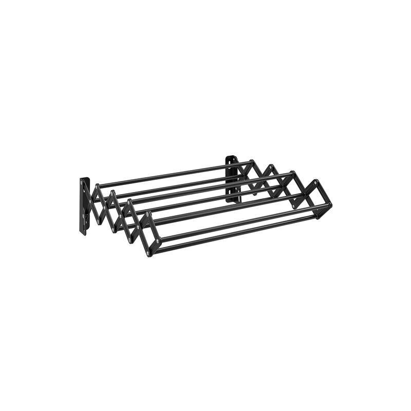 Wall-Mounted Expandable Steel Clothes Drying Rack with 9 Rods