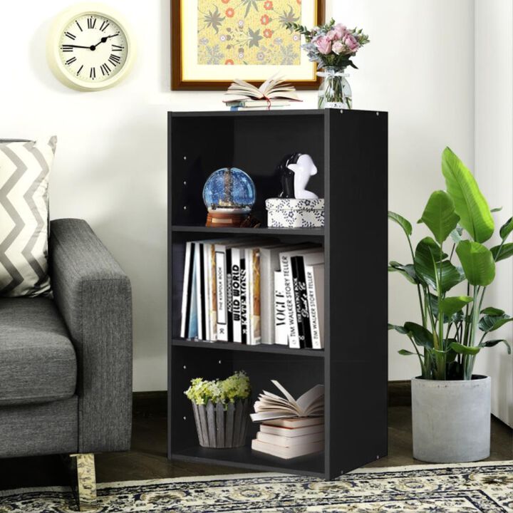 Hivvago 3 Open Shelf Bookcase Modern Storage Display Cabinet