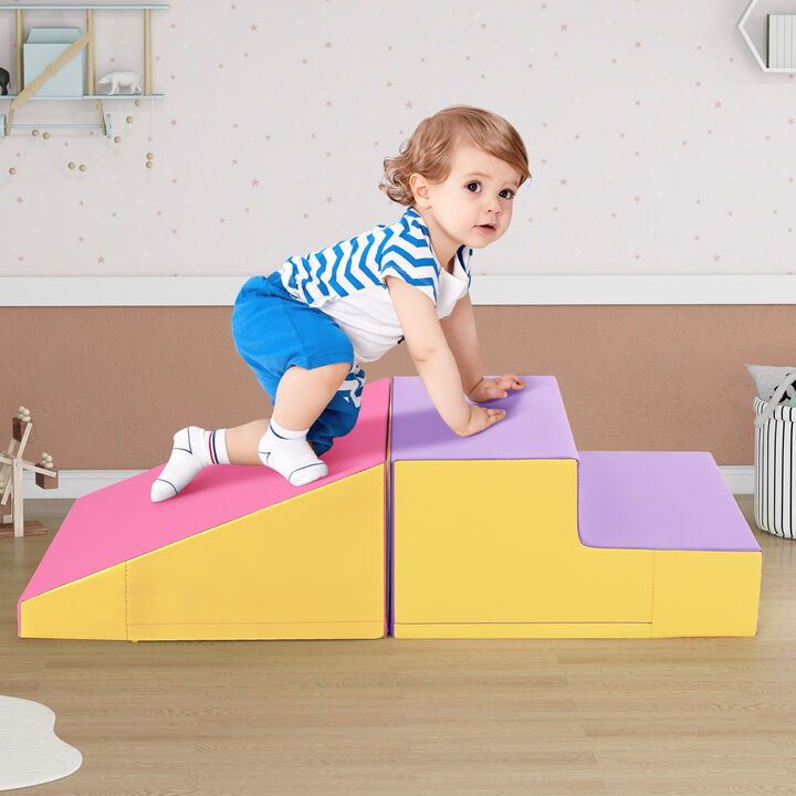 Infant and Toddler Foam Blocks 2-Piece Step and Slide Climber Set