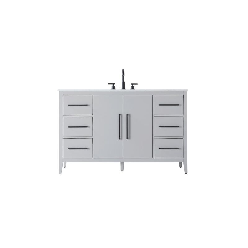Elegant Kitchen and Bath 54 Inch Single Bathroom Vanity In Grey